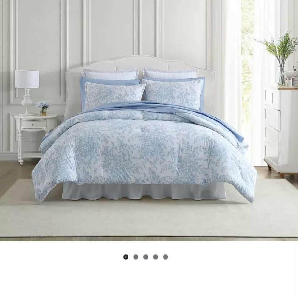 Laura Ashley Blue and White Comforter Set